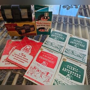 Circa 1957 TRU-VUE (Model 502) 3D Stereoscope Viewer in Box + (6) Assorted Reels